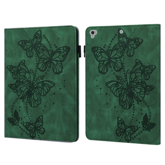 Embossed Butterfly Pattern Horizontal Flip Leather Tablet Case For iPad 9.7 (2018/2017) / Air 2 / Air(Green) - iPad 9.7 (2018) & (2017) Cases by buy2fix | Online Shopping UK | buy2fix