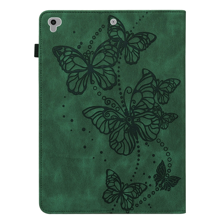 Embossed Butterfly Pattern Horizontal Flip Leather Tablet Case For iPad 9.7 (2018/2017) / Air 2 / Air(Green) - iPad 9.7 (2018) & (2017) Cases by buy2fix | Online Shopping UK | buy2fix