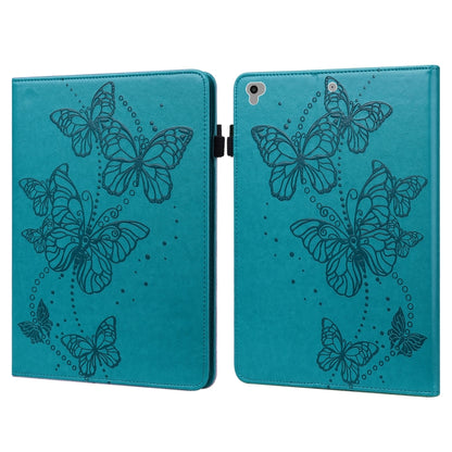 Embossed Butterfly Pattern Horizontal Flip Leather Tablet Case For iPad 9.7 (2018/2017) / Air 2 / Air(Blue) - iPad 9.7 (2018) & (2017) Cases by buy2fix | Online Shopping UK | buy2fix