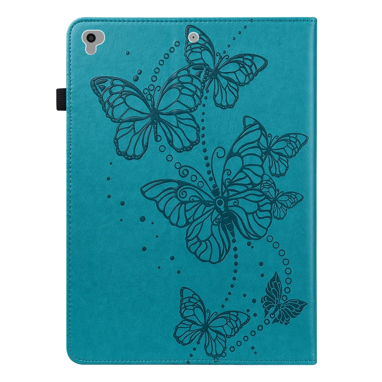 Embossed Butterfly Pattern Horizontal Flip Leather Tablet Case For iPad 9.7 (2018/2017) / Air 2 / Air(Blue) - iPad 9.7 (2018) & (2017) Cases by buy2fix | Online Shopping UK | buy2fix