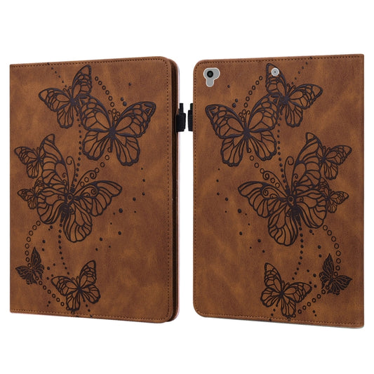 Embossed Butterfly Pattern Horizontal Flip Leather Tablet Case For iPad 9.7 (2018/2017) / Air 2 / Air(Brown) - iPad 9.7 (2018) & (2017) Cases by buy2fix | Online Shopping UK | buy2fix