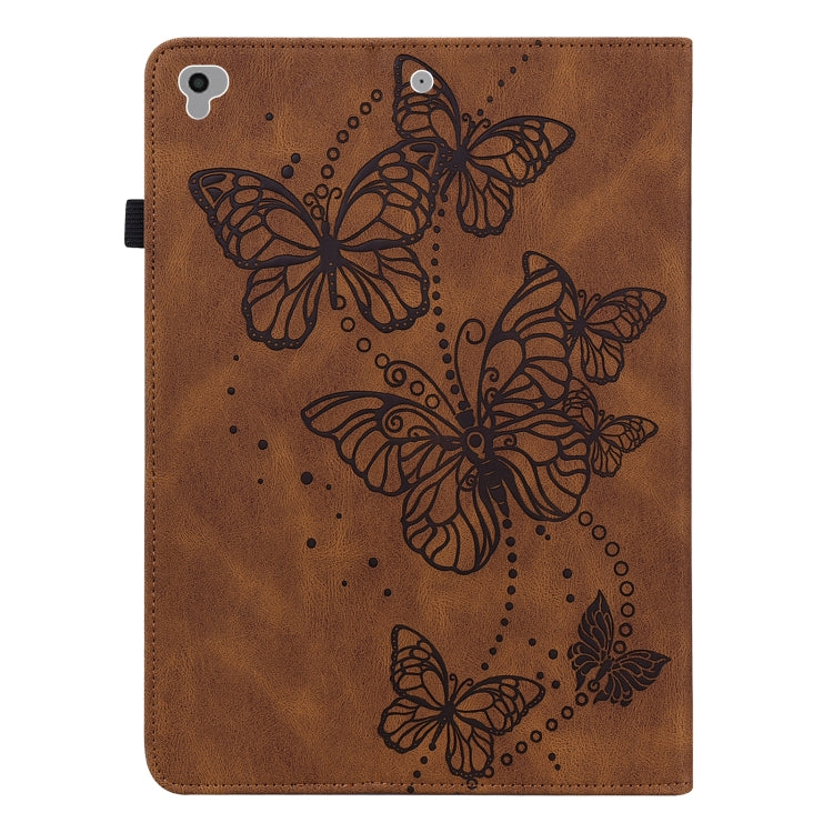 Embossed Butterfly Pattern Horizontal Flip Leather Tablet Case For iPad 9.7 (2018/2017) / Air 2 / Air(Brown) - iPad 9.7 (2018) & (2017) Cases by buy2fix | Online Shopping UK | buy2fix