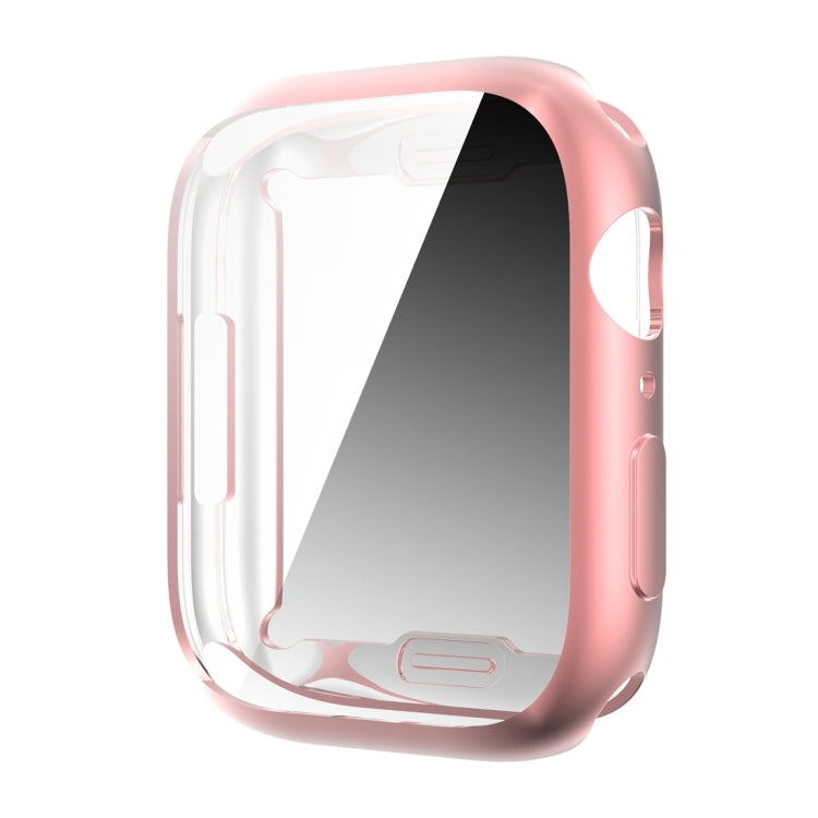 Shockproof TPU All-inclusive Electroplate Protective Case For Apple Watch Series 8 / 7 41mm(Pink) - Watch Cases by buy2fix | Online Shopping UK | buy2fix