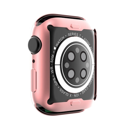 Shockproof TPU All-inclusive Electroplate Protective Case For Apple Watch Series 8 / 7 41mm(Pink) - Watch Cases by buy2fix | Online Shopping UK | buy2fix