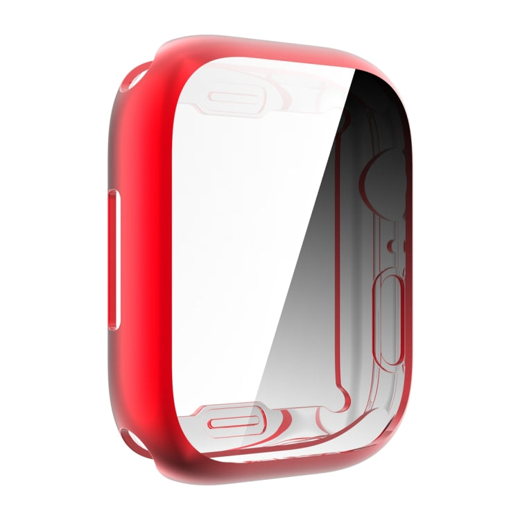 Shockproof TPU All-inclusive Electroplate Protective Case For Apple Watch Series 8 / 7 41mm(Red) - Watch Cases by buy2fix | Online Shopping UK | buy2fix