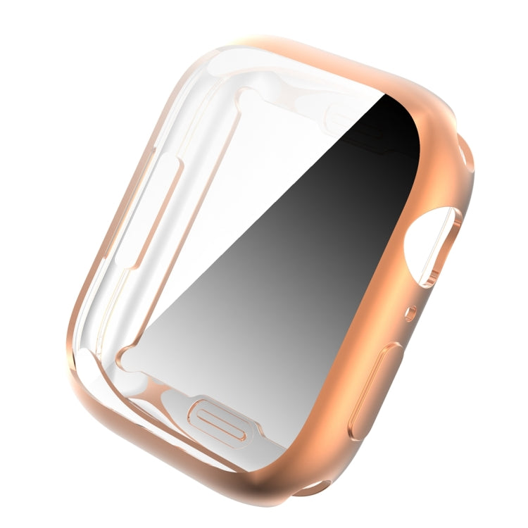 Shockproof TPU All-inclusive Electroplate Protective Case For Apple Watch Series 8 / 7 41mm(Rose Gold) - Watch Cases by buy2fix | Online Shopping UK | buy2fix