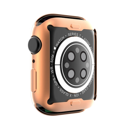 Shockproof TPU All-inclusive Electroplate Protective Case For Apple Watch Series 8 / 7 41mm(Rose Gold) - Watch Cases by buy2fix | Online Shopping UK | buy2fix