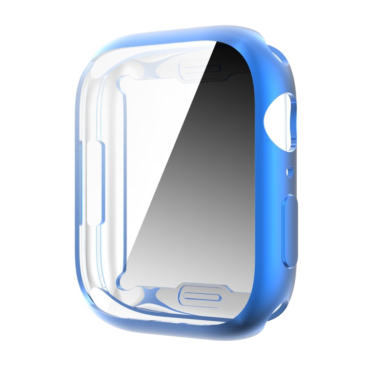 Shockproof TPU All-inclusive Electroplate Protective Case For Apple Watch Series 8 / 7 45mm(Blue) - Watch Cases by buy2fix | Online Shopping UK | buy2fix