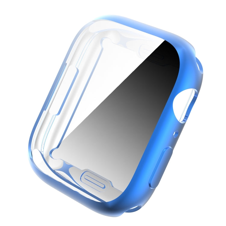 Shockproof TPU All-inclusive Electroplate Protective Case For Apple Watch Series 8 / 7 45mm(Blue) - Watch Cases by buy2fix | Online Shopping UK | buy2fix