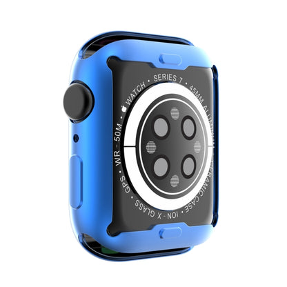 Shockproof TPU All-inclusive Electroplate Protective Case For Apple Watch Series 8 / 7 45mm(Blue) - Watch Cases by buy2fix | Online Shopping UK | buy2fix