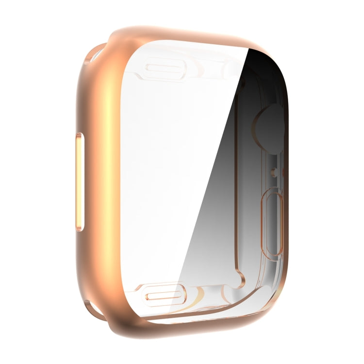 Shockproof TPU All-inclusive Electroplate Protective Case For Apple Watch Series 8 / 7 45mm(Rose Gold) - Watch Cases by buy2fix | Online Shopping UK | buy2fix