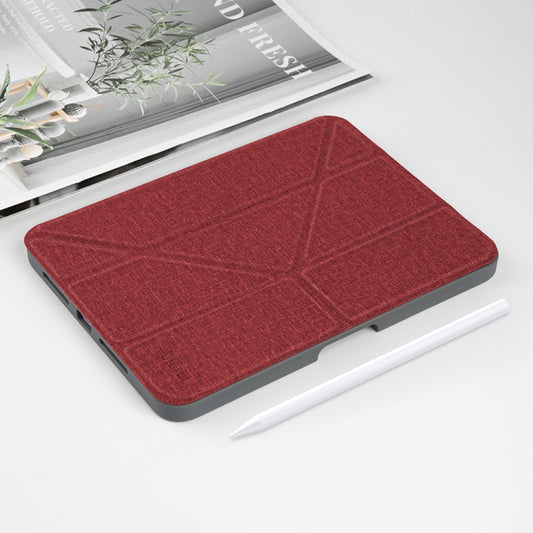 For iPad mini 6 / mini 2024 Mutural Multi-fold Smart Leather Tablet Case(Red) by Mutural