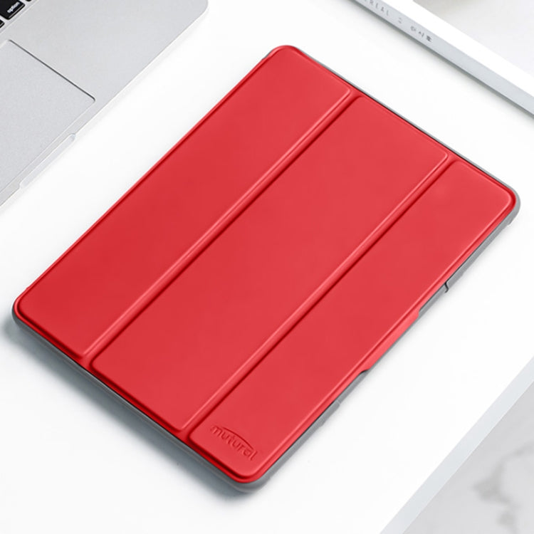 For iPad mini 6 / mini 2024 Mutural Horizontal Flip Tablet Case with Holder & Pen Slot(Red) by Mutural