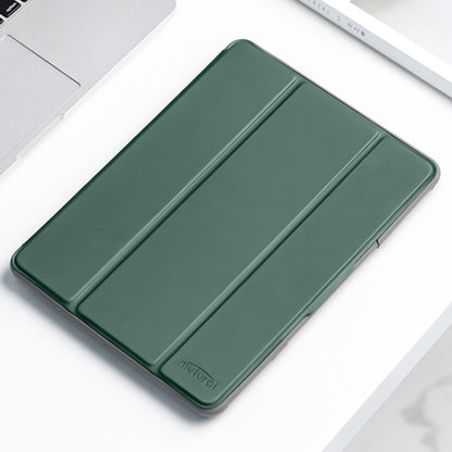 For iPad mini 6 / mini 2024 Mutural Horizontal Flip Tablet Case with Holder & Pen Slot(Dark Green) by Mutural
