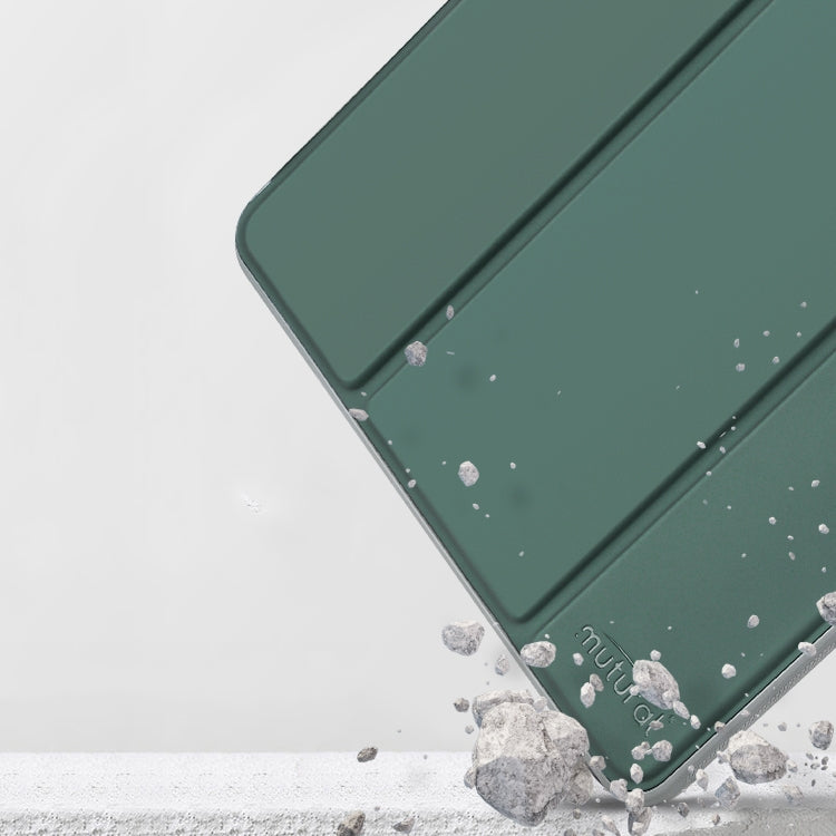 For iPad mini 6 / mini 2024 Mutural Horizontal Flip Tablet Case with Holder & Pen Slot(Dark Green) by Mutural