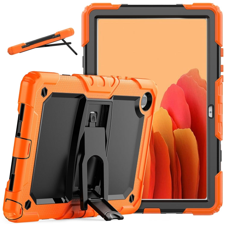 Shockproof Colorful Silicone + Black PC Tablet Protective Case with Holder & Shoulder Strap For Samsung Galaxy Tab A7 2020 T500(Orange) - Other Galaxy Tab PC by buy2fix | Online Shopping UK | buy2fix