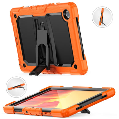 Shockproof Colorful Silicone + Black PC Tablet Protective Case with Holder & Shoulder Strap For Samsung Galaxy Tab A7 2020 T500(Orange) - Other Galaxy Tab PC by buy2fix | Online Shopping UK | buy2fix