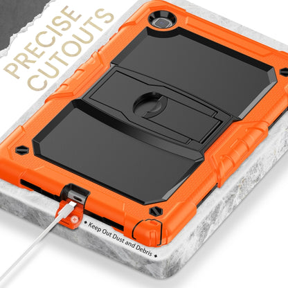 Shockproof Colorful Silicone + Black PC Tablet Protective Case with Holder & Shoulder Strap For Samsung Galaxy Tab A7 2020 T500(Orange) - Other Galaxy Tab PC by buy2fix | Online Shopping UK | buy2fix
