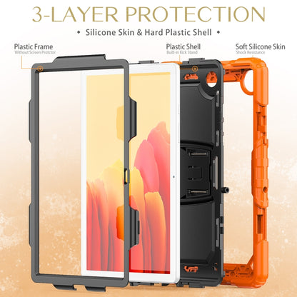 Shockproof Colorful Silicone + Black PC Tablet Protective Case with Holder & Shoulder Strap For Samsung Galaxy Tab A7 2020 T500(Orange) - Other Galaxy Tab PC by buy2fix | Online Shopping UK | buy2fix