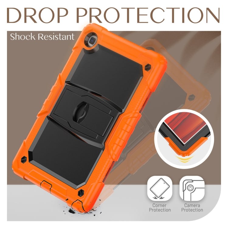 Shockproof Colorful Silicone + Black PC Tablet Protective Case with Holder & Shoulder Strap For Samsung Galaxy Tab A7 2020 T500(Orange) - Other Galaxy Tab PC by buy2fix | Online Shopping UK | buy2fix