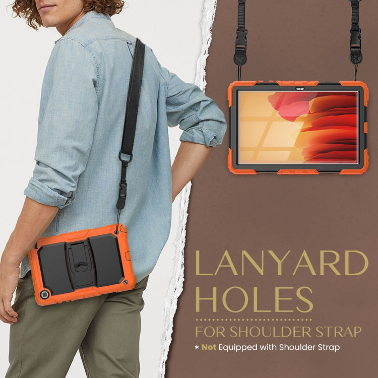 Shockproof Colorful Silicone + Black PC Tablet Protective Case with Holder & Shoulder Strap For Samsung Galaxy Tab A7 2020 T500(Orange) - Other Galaxy Tab PC by buy2fix | Online Shopping UK | buy2fix