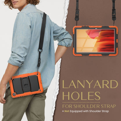Shockproof Colorful Silicone + Black PC Tablet Protective Case with Holder & Shoulder Strap For Samsung Galaxy Tab A7 2020 T500(Orange) - Other Galaxy Tab PC by buy2fix | Online Shopping UK | buy2fix