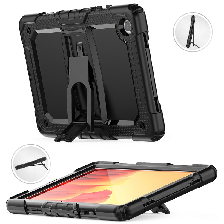 Shockproof Colorful Silicone + Black PC Tablet Protective Case with Holder & Shoulder Strap For Samsung Galaxy Tab A7 2020 T500(Black) - Other Galaxy Tab PC by buy2fix | Online Shopping UK | buy2fix
