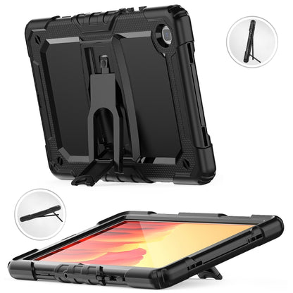 Shockproof Colorful Silicone + Black PC Tablet Protective Case with Holder & Shoulder Strap For Samsung Galaxy Tab A7 2020 T500(Black) - Other Galaxy Tab PC by buy2fix | Online Shopping UK | buy2fix