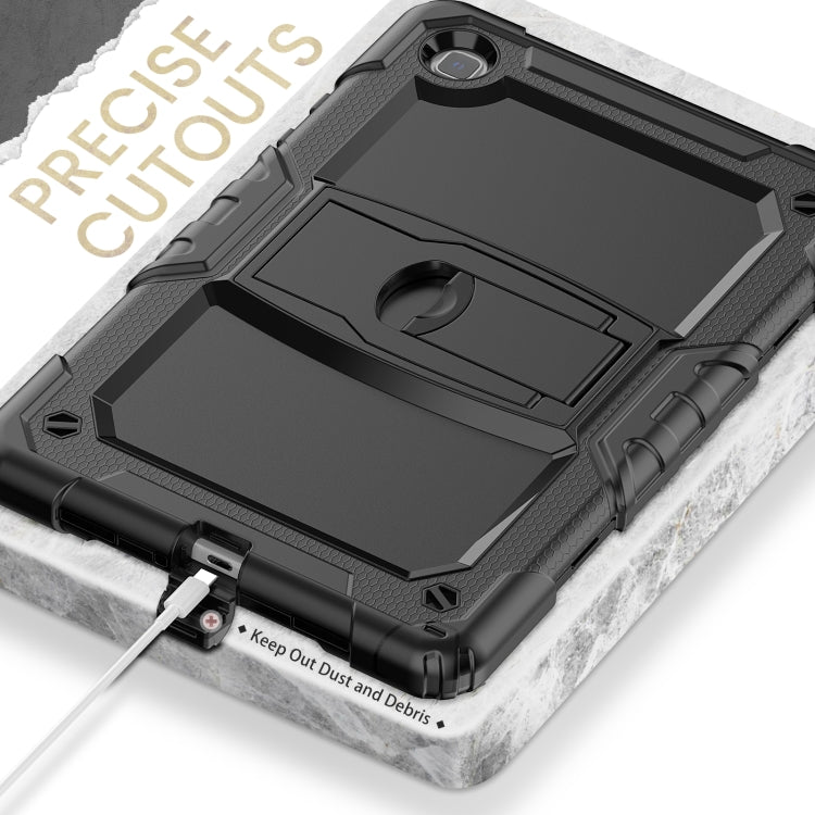 Shockproof Colorful Silicone + Black PC Tablet Protective Case with Holder & Shoulder Strap For Samsung Galaxy Tab A7 2020 T500(Black) - Other Galaxy Tab PC by buy2fix | Online Shopping UK | buy2fix