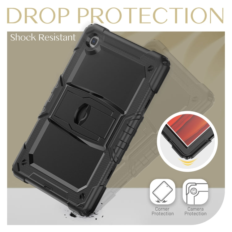 Shockproof Colorful Silicone + Black PC Tablet Protective Case with Holder & Shoulder Strap For Samsung Galaxy Tab A7 2020 T500(Black) - Other Galaxy Tab PC by buy2fix | Online Shopping UK | buy2fix