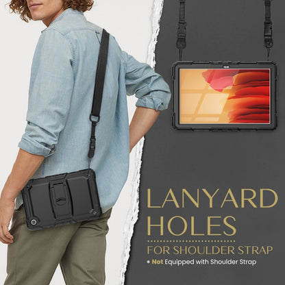 Shockproof Colorful Silicone + Black PC Tablet Protective Case with Holder & Shoulder Strap For Samsung Galaxy Tab A7 2020 T500(Black) - Other Galaxy Tab PC by buy2fix | Online Shopping UK | buy2fix