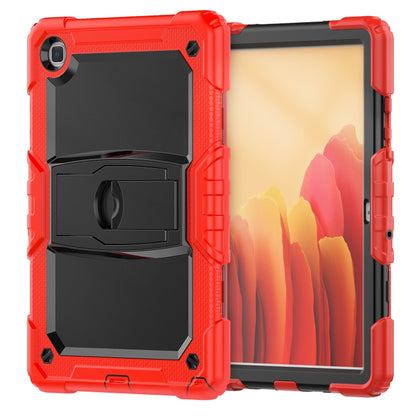 Shockproof Colorful Silicone + Black PC Tablet Protective Case with Holder & Shoulder Strap For Samsung Galaxy Tab A7 2020 T500(Red) - Other Galaxy Tab PC by buy2fix | Online Shopping UK | buy2fix