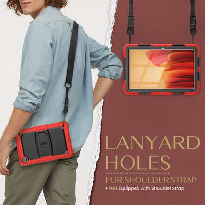 Shockproof Colorful Silicone + Black PC Tablet Protective Case with Holder & Shoulder Strap For Samsung Galaxy Tab A7 2020 T500(Red) - Other Galaxy Tab PC by buy2fix | Online Shopping UK | buy2fix