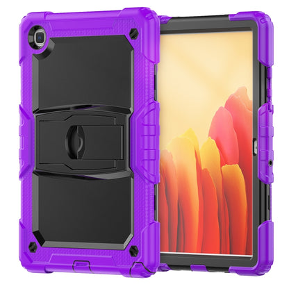 Shockproof Colorful Silicone + Black PC Tablet Protective Case with Holder & Shoulder Strap For Samsung Galaxy Tab A7 2020 T500(Purple) - Other Galaxy Tab PC by buy2fix | Online Shopping UK | buy2fix