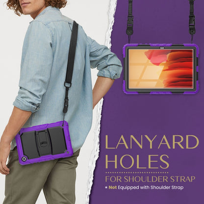 Shockproof Colorful Silicone + Black PC Tablet Protective Case with Holder & Shoulder Strap For Samsung Galaxy Tab A7 2020 T500(Purple) - Other Galaxy Tab PC by buy2fix | Online Shopping UK | buy2fix