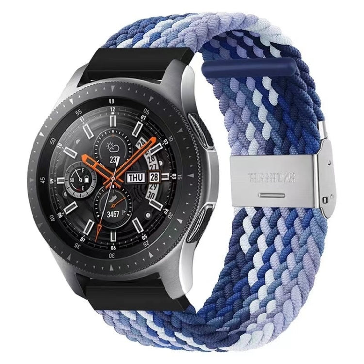 22mm Universal Metal Buckle Nylon Braided Watch Band(Z Blue) by buy2fix