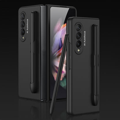 For Samsung Galaxy Z Fold3 5G GKK Ultra-thin Full Coverage Phone Flip Case with Pen Slot(Black) - Galaxy Phone Cases by GKK | Online Shopping UK | buy2fix
