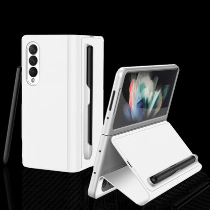 For Samsung Galaxy Z Fold3 5G GKK Ultra-thin Horizontal Flip Leather Phone Case with Pen Slot(Silver) - Galaxy Phone Cases by GKK | Online Shopping UK | buy2fix
