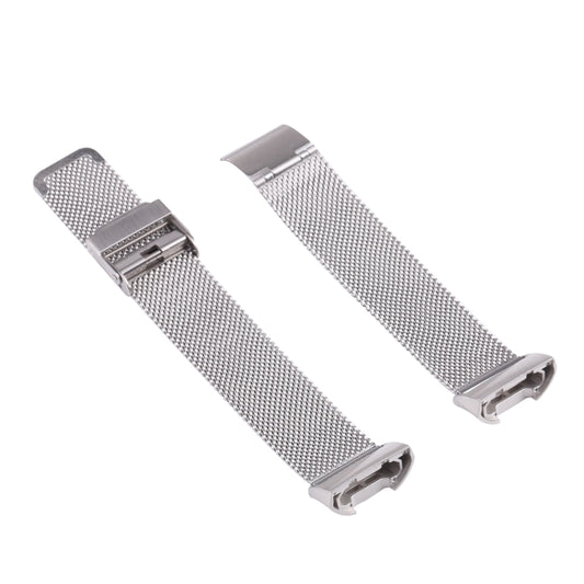 For Fitbit Charge 4 Double Insurance Buckle Milanese Watch Band(Silver) - Watch Bands by buy2fix | Online Shopping UK | buy2fix