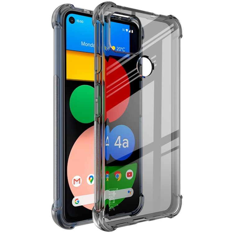 For Google Pixel 5a 5G IMAK All-inclusive Shockproof Airbag TPU Case with Screen Protector(Transparent Black) - Google Cases by imak | Online Shopping UK | buy2fix