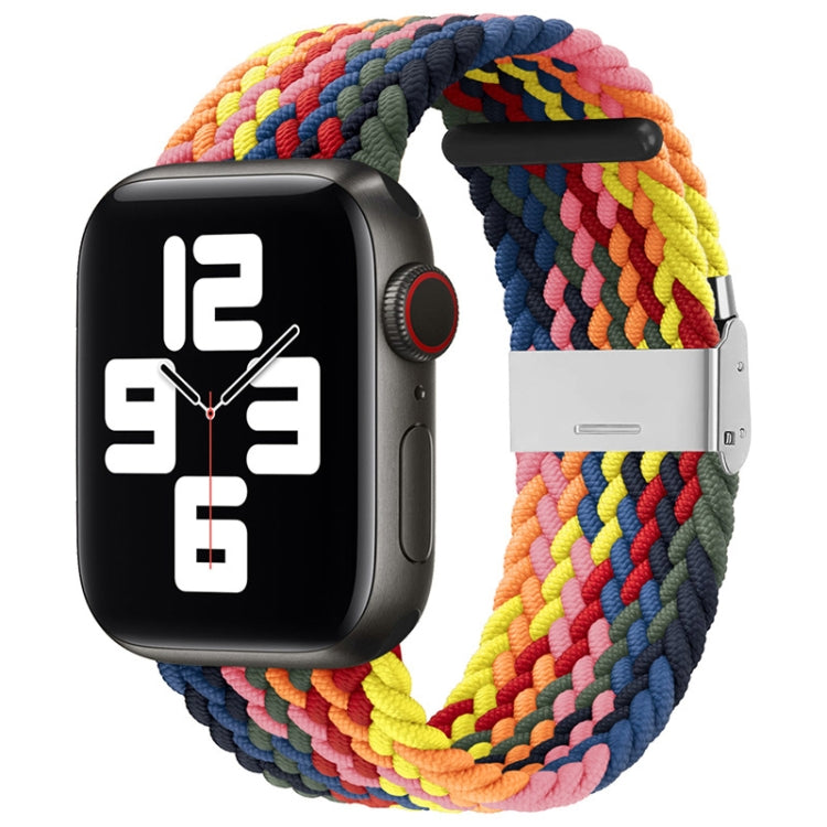 Nylon Braid One Buckle Watch Band For Apple Watch Series 9&8&7 41mm / SE 3&SE 2&6&SE&5&4 40mm / 3&2&1 38mm(Colorful) by buy2fix