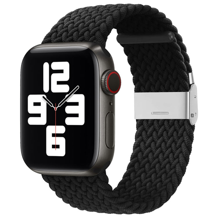 Nylon Braid One Buckle Watch Band For Apple Watch Series 9&8&7 41mm / SE 3&SE 2&6&SE&5&4 40mm / 3&2&1 38mm(Black) - Watch Bands by buy2fix | Online Shopping UK | buy2fix