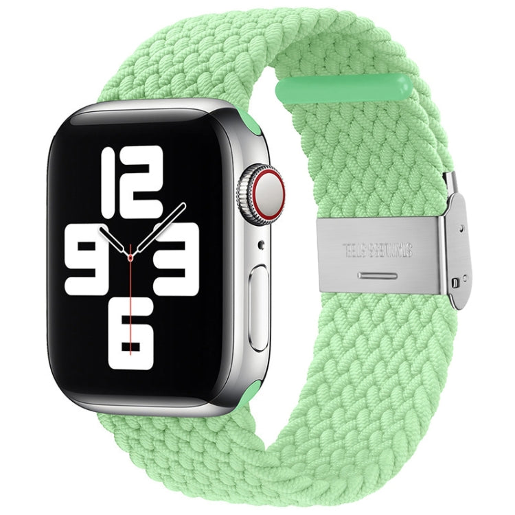 Nylon Braid One Buckle Watch Band For Apple Watch Series 9&8&7 41mm / SE 3&SE 2&6&SE&5&4 40mm / 3&2&1 38mm(Pistachio) by buy2fix