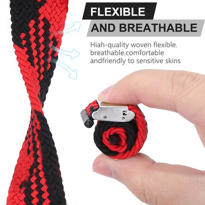 Nylon Braid One Buckle Watch Band For Apple Watch Series 9&8&7 41mm / SE 3&SE 2&6&SE&5&4 40mm / 3&2&1 38mm(W Black Red) - Watch Bands by buy2fix | Online Shopping UK | buy2fix