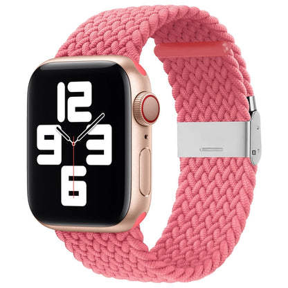 Nylon Braid One Buckle Watch Band For Apple Watch Ultra 49mm&Watch Ultra 2 49mm / Series 9&8&7 45mm / SE 3&SE 2&6&SE&5&4 44mm / 3&2&1 42mm(Pink) by buy2fix