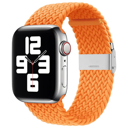 Nylon Braid One Buckle Watch Band For Apple Watch Ultra 49mm&Watch Ultra 2 49mm / Series 9&8&7 45mm / SE 3&SE 2&6&SE&5&4 44mm / 3&2&1 42mm(Orange) by buy2fix