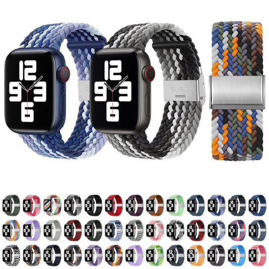 Nylon Braid One Buckle Watch Band For Apple Watch Ultra 49mm&Watch Ultra 2 49mm / Series 9&8&7 45mm / SE 3&SE 2&6&SE&5&4 44mm / 3&2&1 42mm(Lime) by buy2fix