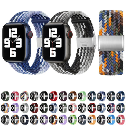 Nylon Braid One Buckle Watch Band For Apple Watch Ultra 49mm&Watch Ultra 2 49mm / Series 9&8&7 45mm / SE 3&SE 2&6&SE&5&4 44mm / 3&2&1 42mm(Z Black Red) by buy2fix