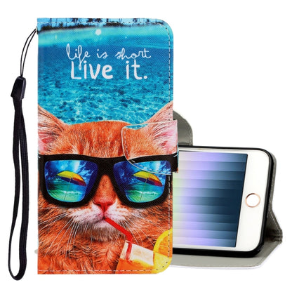 For iPhone SE 2022 / SE 2020 / 8 / 7 3D Colored Drawing Horizontal Flip PU Leather Case with Holder & Card Slots & Wallet(Underwater Cat) - iPhone SE 2022 / 2020 / 8 / 7 Cases by LC.IMEEKE | Online Shopping UK | buy2fix