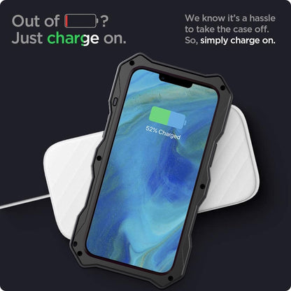 For iPhone 13 Camshield Shockproof Life Waterproof Dustproof Metal Case with Holder(Black) - iPhone 13 Cases by buy2fix | Online Shopping UK | buy2fix
